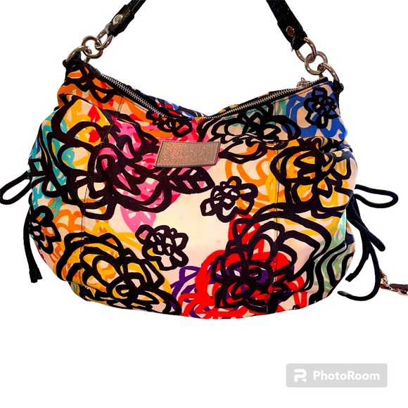 Coach Handbags - RARE COACH MULTICOLOR FLORAL POPPY GRAFFITI PRINT PURSE